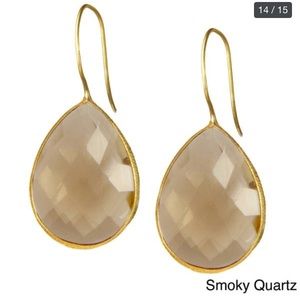 Smoky Quartz Saachi Gold Faceted Drop Earrings